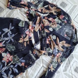 Cropped blouse and wide leg pant set